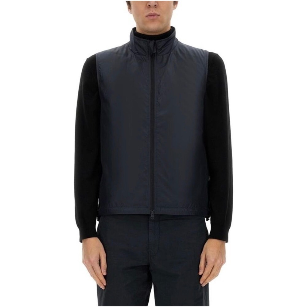 Aspesi Vernes Padded Polyamide Nylon Vest Dark Navy Full‎ Zip High Neck - Small